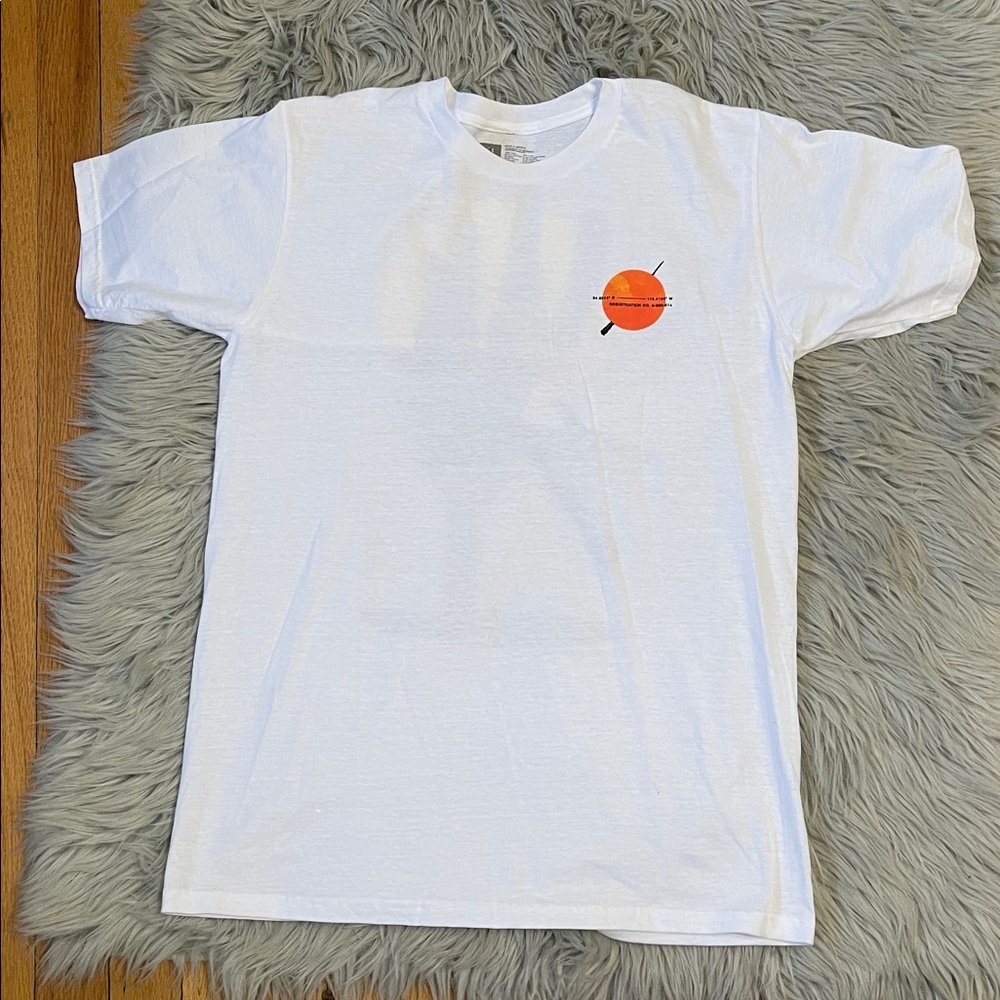 Lira White Tee with Orange Graphic